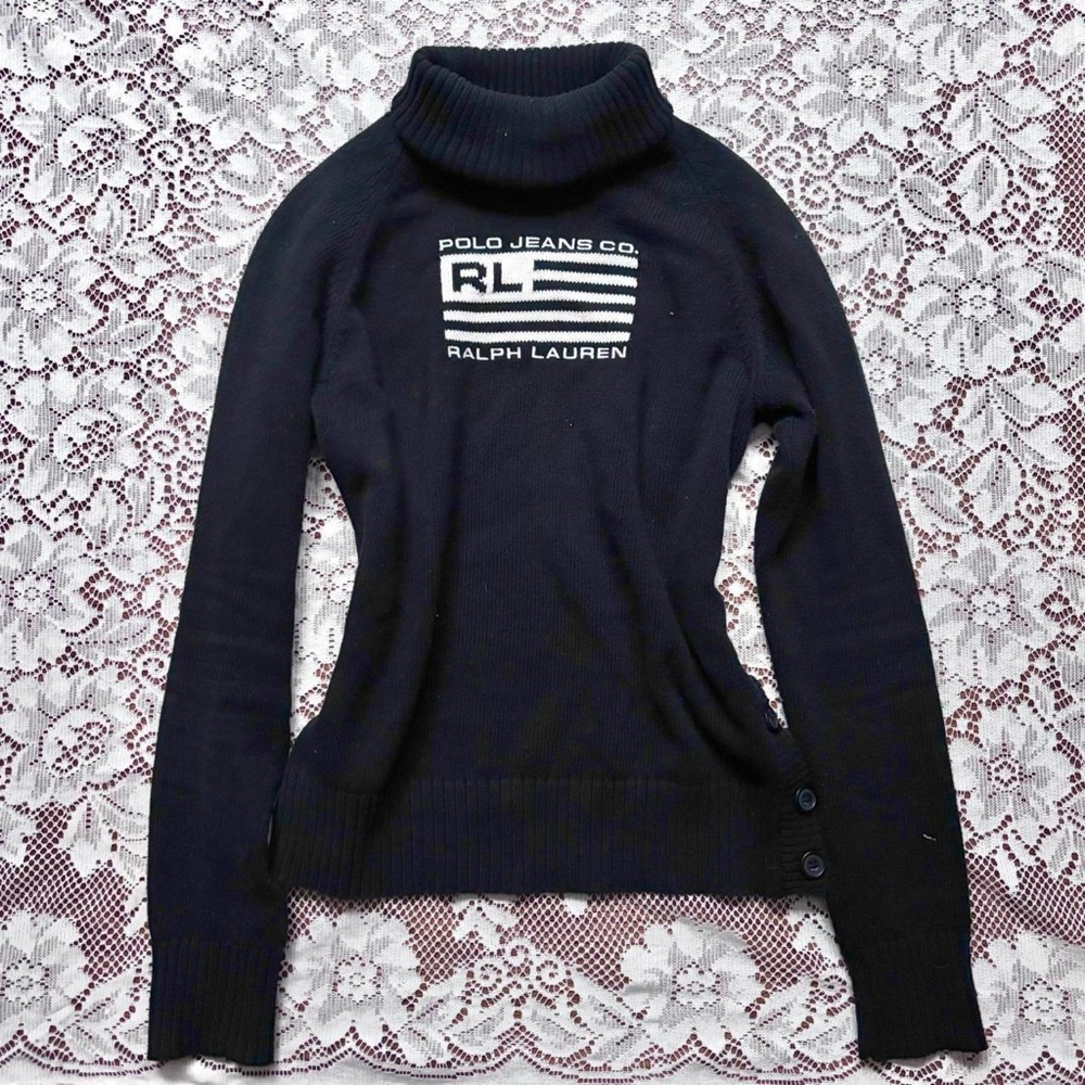 Ralph Lauren Women's Black Turtleneck Sweater